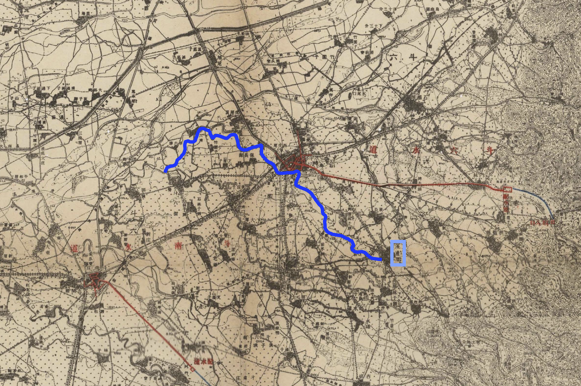 斗六水道位置圖與雲林溪
